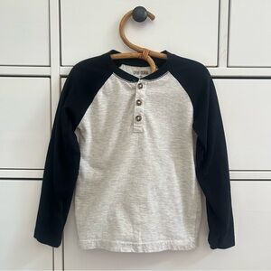 Black and oatmeal long sleeve Shirt